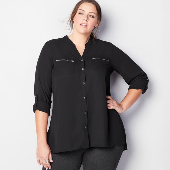 💜Avenue Button Down Shirt **Navy Blue** - Picture 1 of 3